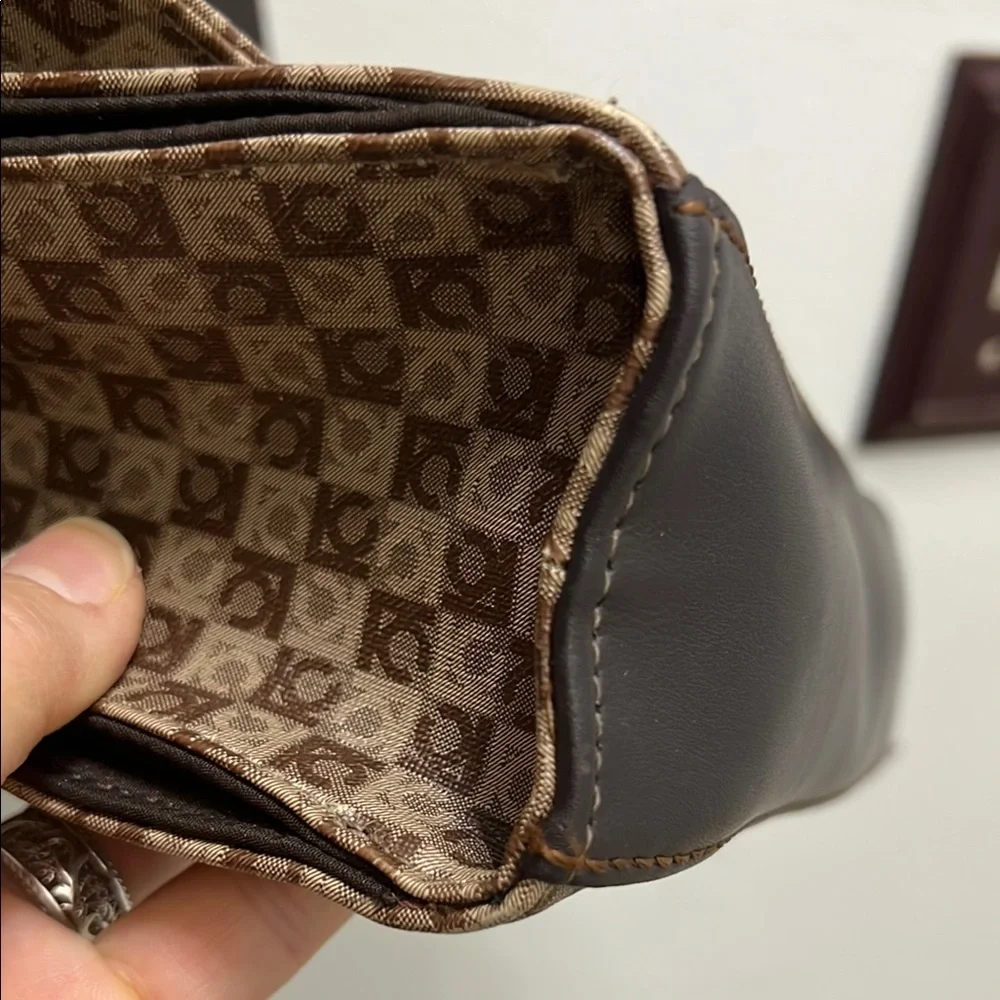 Liz Claiborne Brown Patterned Messenger’s or crossbody Bag